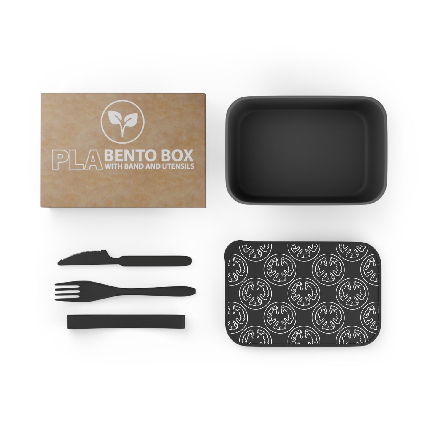 Tomato Slice PLA Bento Box with Band and Utensils