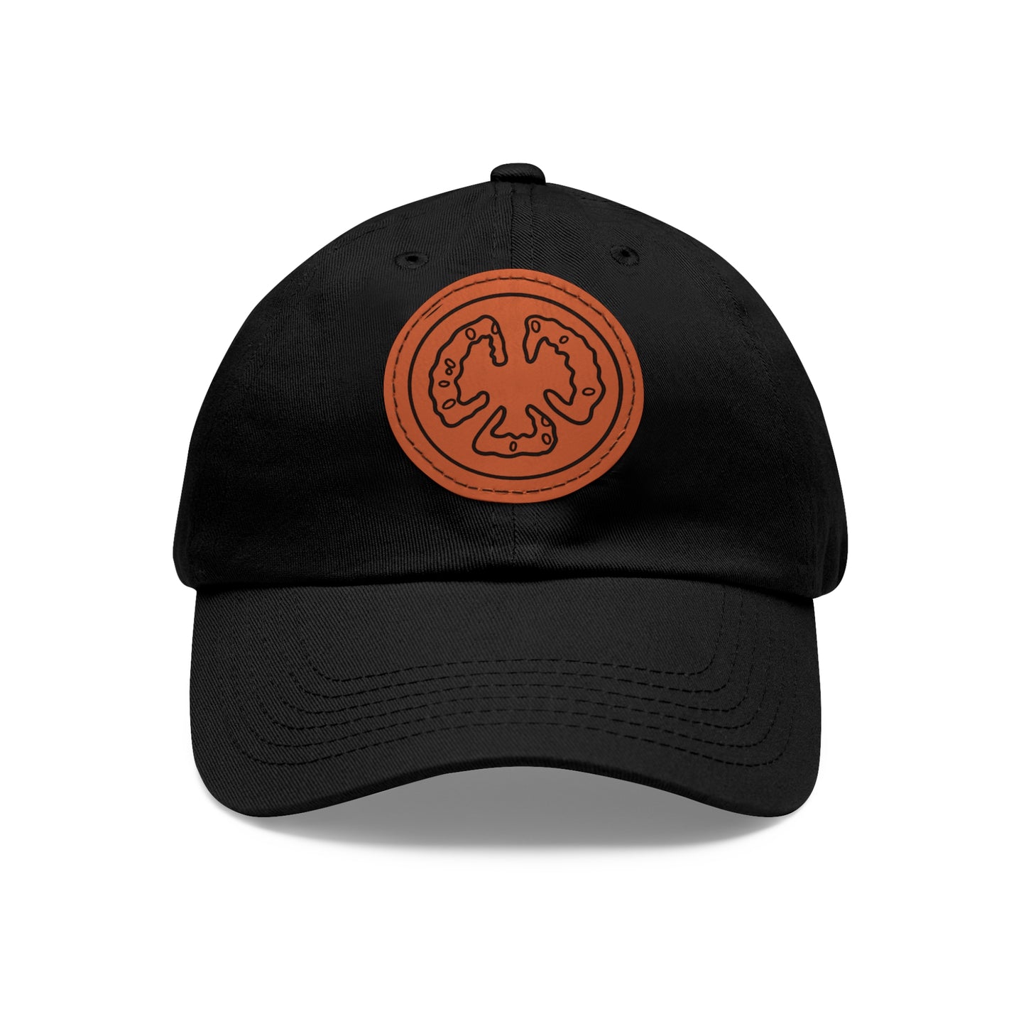 Tomato Dad Hat with Leather Patch (Round)