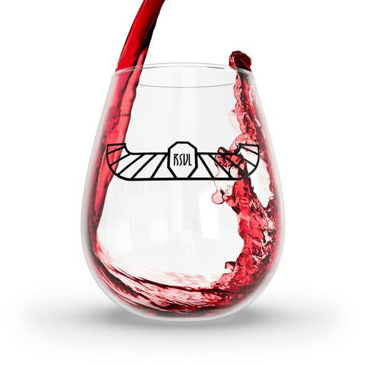 Courthouse Wings Stemless Wine Glass, 11.75oz